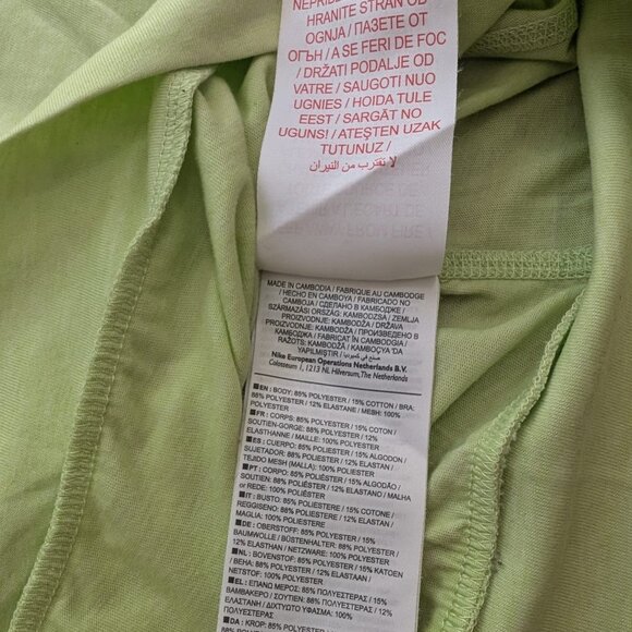 Nike Dri-Fit Women’s Training Tank Top M – Lime Green & Purple Racerback - Picture 3 of 6